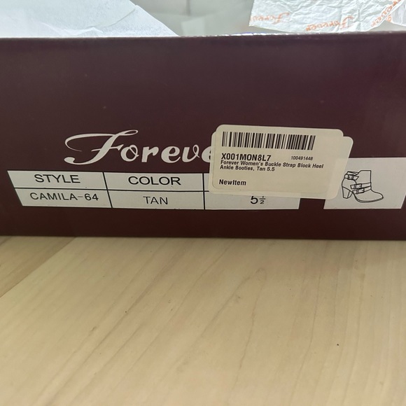 Brown Chunky Heel Buckled Strap Ankle Booties 5.5 - Picture 7 of 14